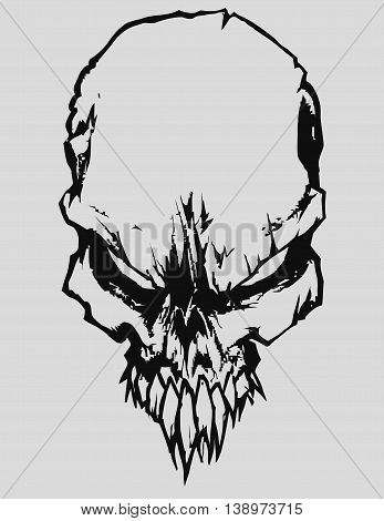 Skull vector with huge teeth eps poster