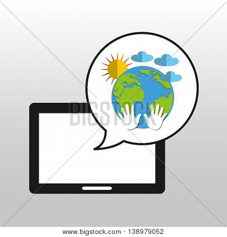 ecology enviromental eco nature isolated, vector illustration