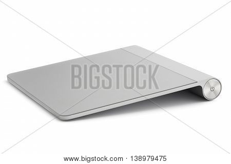 Computer trackpad isolated on white background .