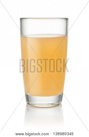 Glass of homemade apple juice isolated on white