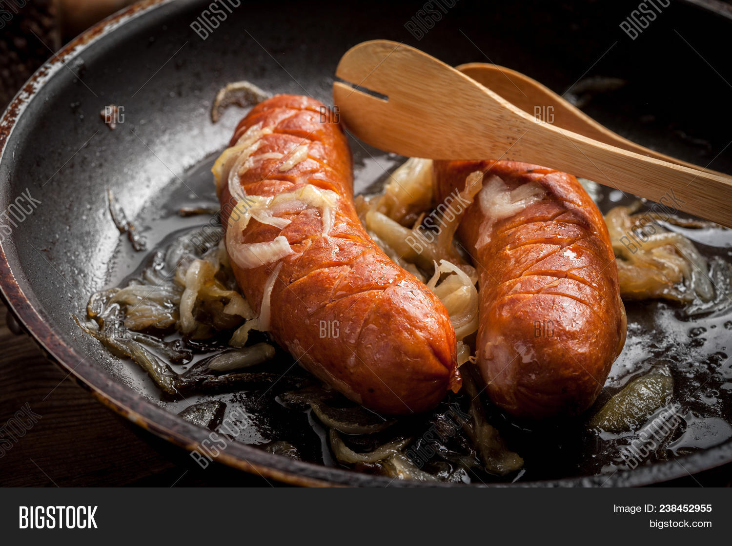 Fried Sausage Onions Image & Photo (Free Trial) Bigstock