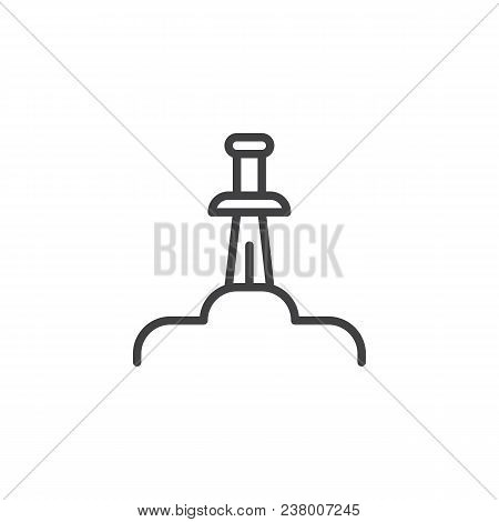 Excalibur Sword Outline Icon. Linear Style Sign For Mobile Concept And Web Design. The Sword In The 