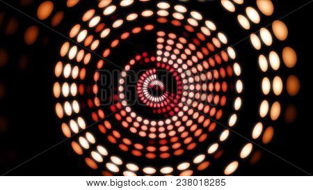 Colorful Dance Floor With Several Shining. Sound Waves, Dance Of Lines And Light. Rainbow Spectrum O