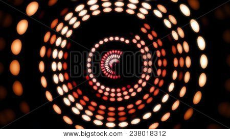 Colorful Dance Floor With Several Shining. Sound Waves, Dance Of Lines And Light. Rainbow Spectrum O