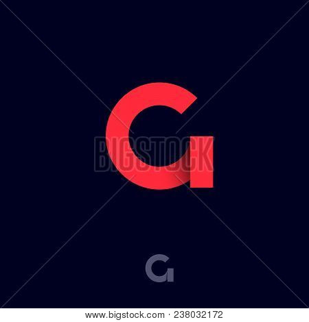 G Origami Monogram. Red Ribbons Like Letter G Initial. Network Icon. Typography. Lettering Design.