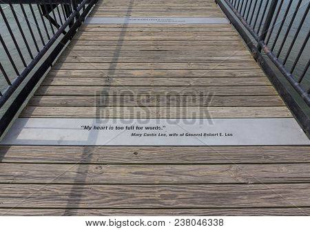 Richmond, Virginia, Usa - June, 2016: The Quote Of Mary Custis Lee On T.tyler Potterfield Memorial B