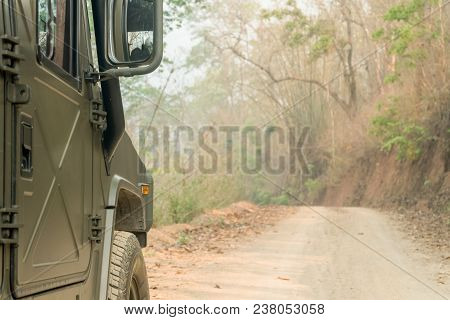 Off-road Car Wheels On A  Lateritic Soil Road.  Outdoor, Adventures, Expedition, Explore And Travel 