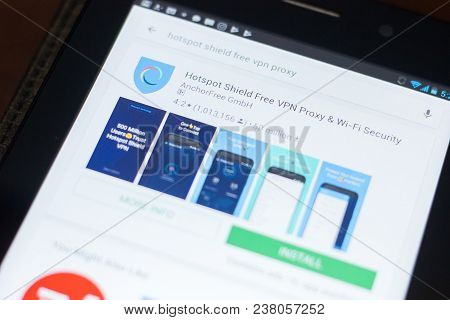 Ryazan, Russia - April 19, 2018 - Hotspot Shiels Free Vpn Proxy Icon On The List Of Mobile Apps