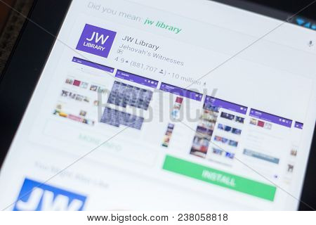Ryazan, Russia - April 19, 2018 - Jw Library Icon On The List Of Mobile Apps