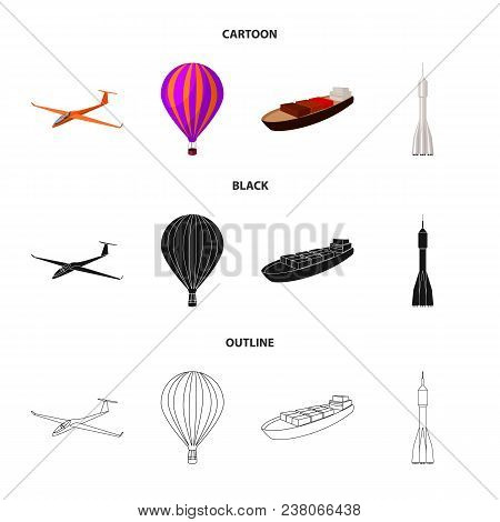 A Drone, A Glider, A Balloon, A Transportation Barge, A Space Rocket Transport Modes. Transport Set 
