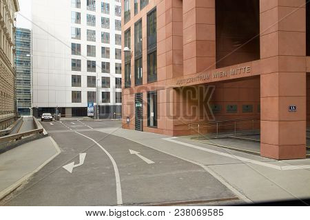 Vienna, Austria - 15 April 2018: Cars Parked On The Streets Of The City.