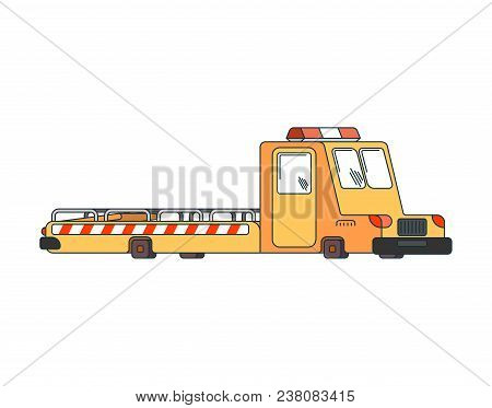 Tow Truck Isolated. Wrecker For Evacuates Auto. Help On Road. Vector Illustration