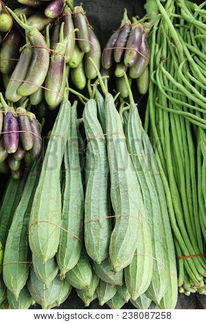Luffa Acutangula For Cooking At Street Food