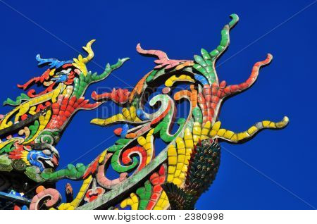 Kleurrijke Chinese tempel dak