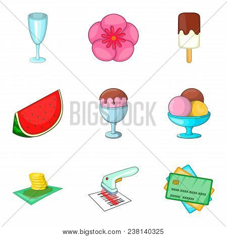 Wine Party Icons Set. Cartoon Set Of 9 Wine Party Vector Icons For Web Isolated On White Background
