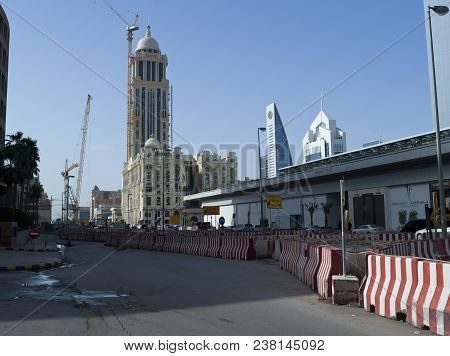 Light Traffic On Olaya Street In Riyadh