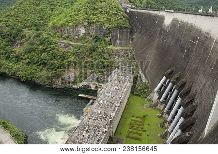 Building Electricity Power Plant At Bhumibol Dam In Tak, Thailand