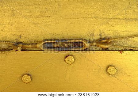 Old Yellow Turnbuckle, Suitable For Equipment Concept.