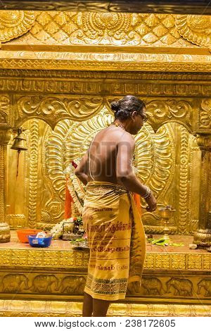 Arulmigu Manakula Vinayagar Temple, Puduchery, Pondichery, Tamil Nadu, India - March Circa, 2018. In
