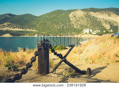 Russia, Krasnodar Region, Bolshoy Utrish - View Of The Sea Bay And The Caucasus Mountains. Toned Ima