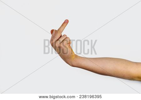 Male Hand Showing Fuck Off Sign