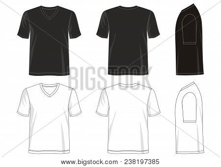 Design Vector T Shirt Template V-neck For Men