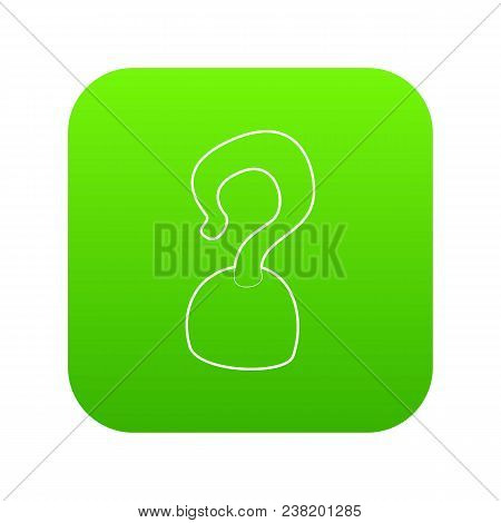 Hook Icon Green Vector Isolated On White Background