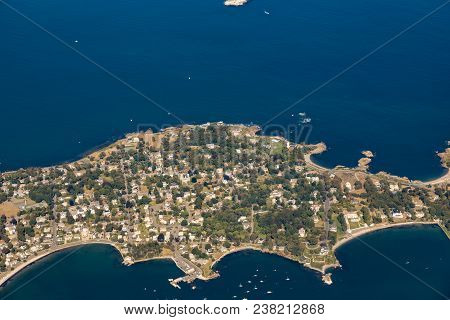 Aerial View Of Nahant Island Near Boston, Massachussets