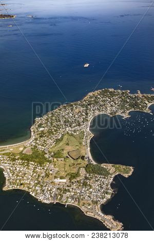 Aerial View Of Nahant Island Near Boston, Massachussets