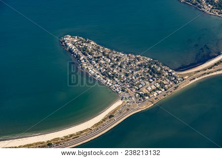 Aerial View Of Nahant Island Near Boston, Massachussets