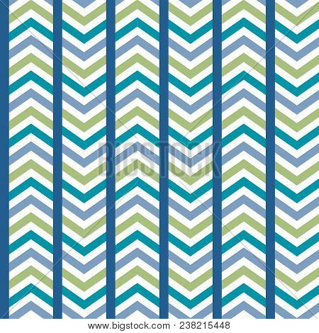 Vector Colorful Striped Chevron Seamless Pattern Background. Surface Pattern Design Perfect For Fabr