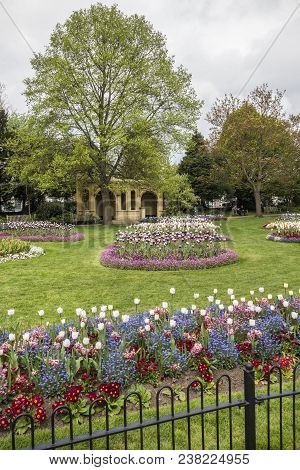 Scenic Park Area At Jephson Gardens In Leamington Spa, England
