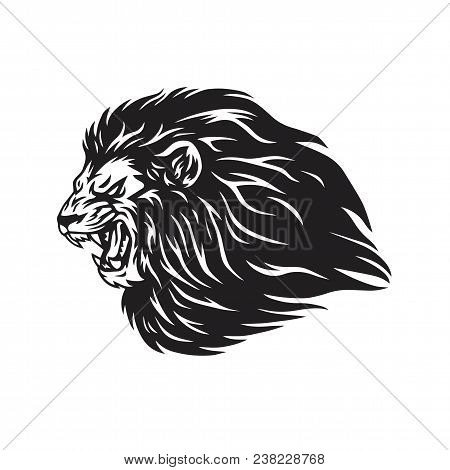 Lion Head Logo Vector Mascot Illustration Design
