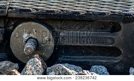 A Detail Of An European Railway Railroad Track