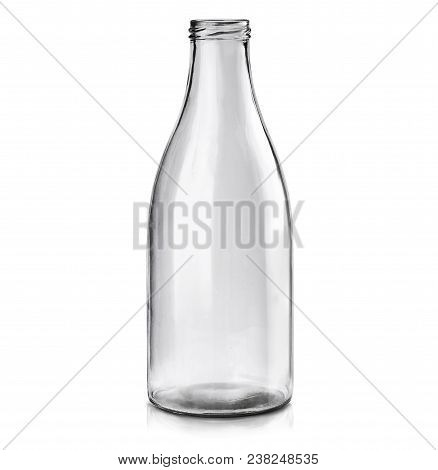 Moсkup Transparent Empty Glass Bottle On White Background