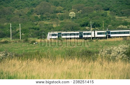 Benfleet, Uk - April 3, 2017: A C2c Train Carrying Passengers From London To Southend Via English Co