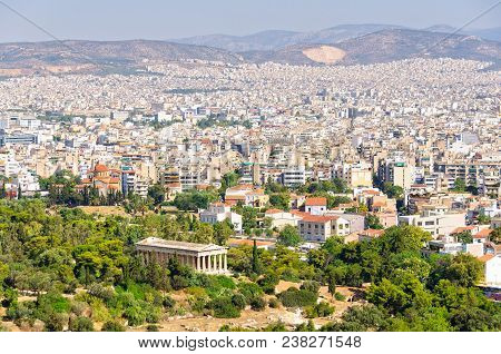 View From The Beule Gate To The Acropolis With The Temple Of Hephaestus In The Foreground - Athens, 