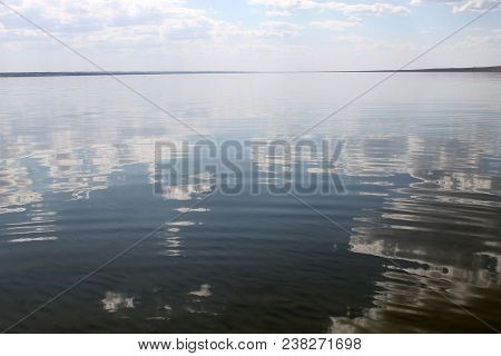 Deserted Beach Lake, Summer Sky, Nature Blue Cloud, Tuva, The Sky Reflected In The Water