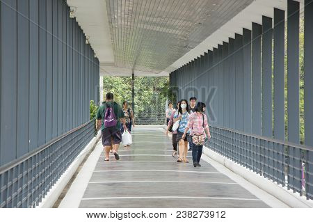 Suandok Skywalk, Walk Way Between Suandok Park Parking Building And Hospital Building.