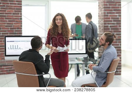business team discussing the resu