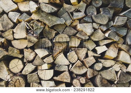 Wood Pile, Preparation For Cold Winter Time