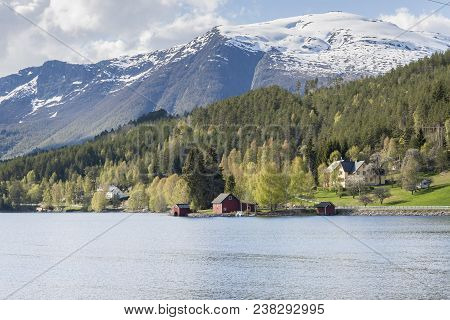 Hornindalsvatnet In Norway. Crossroads Number 15 And E39.