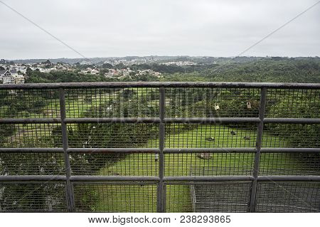 Grid Padlock Vegetation Fence Park Tangua City Curitiba