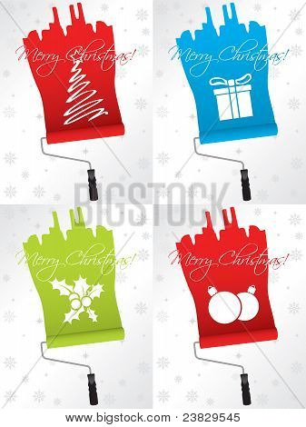 Flakkende Christmas lykønskningskort sæt