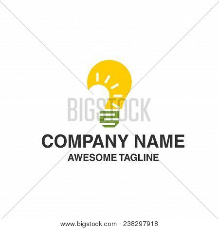 Bulb Lamp Light Logo. Innovation Idea Logo. Energy Symbol. Logo Template Ready For Use
