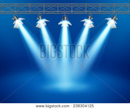 Concert Stage With Floodlight, Eps 10 Contains Transparency.