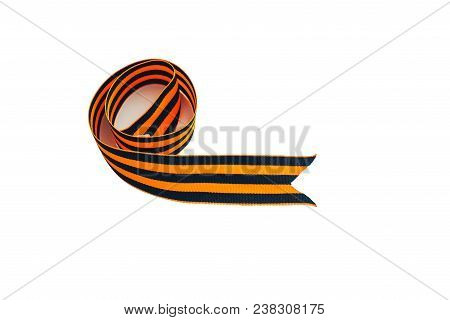 Orange And Black Striped Ribbon Symbol On May 9. The Symbol Of The Great Victory Over The Nazis, Vic