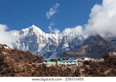 Mount Thamserku View And Sherpas Village On The Way To Everest Base Camp, Khumbu, Sagarmatha Nationa