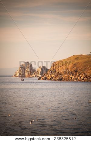Shaman Rock On Baykal Lake In Russia.