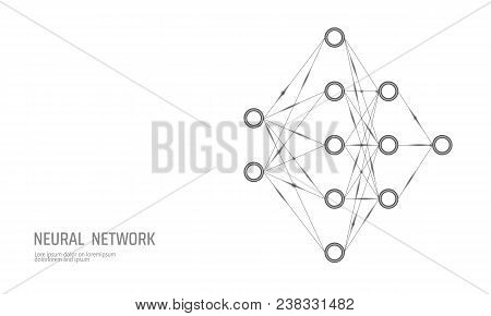 Neuron Network. Deep Learning. Cognitive Technology Concept. Logical Artificial Intelligence Memory 